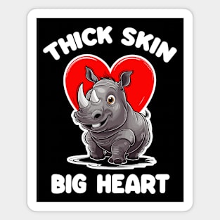 Thick Skin, Big Heart - Rhino Chubby Unicorn Magnet